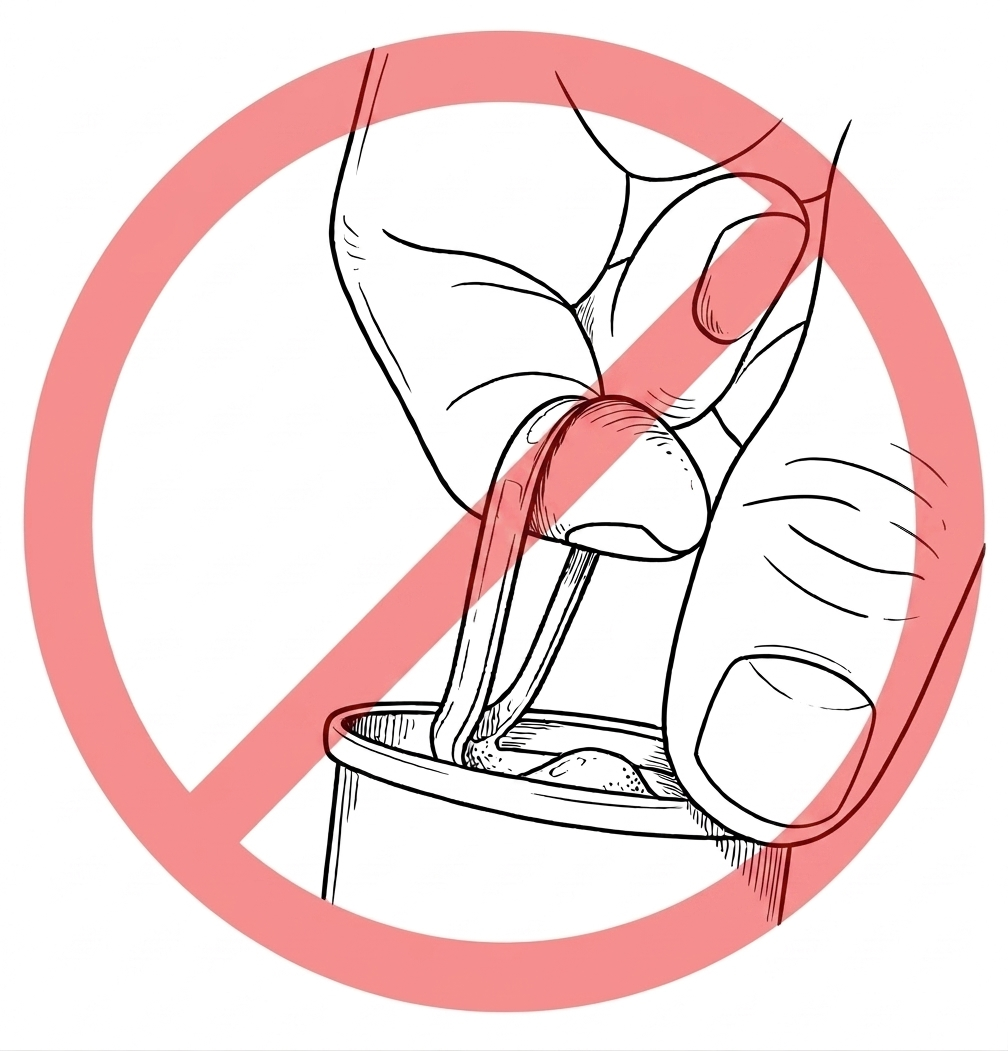 Do not pull the tab upward