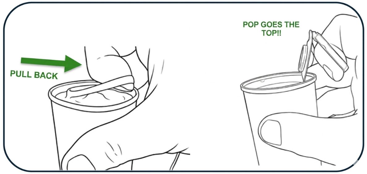 Pull tab back, pop goes the top